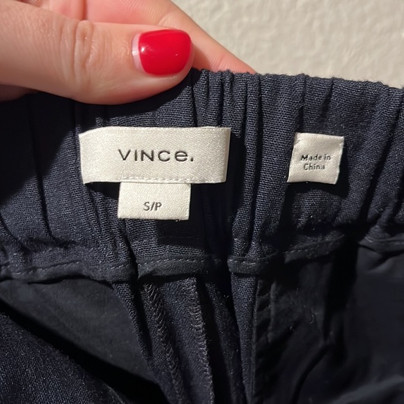 Vince Linen-Blend Tapered Pull-On Pant, Marina - XS - Picture 10 of 12